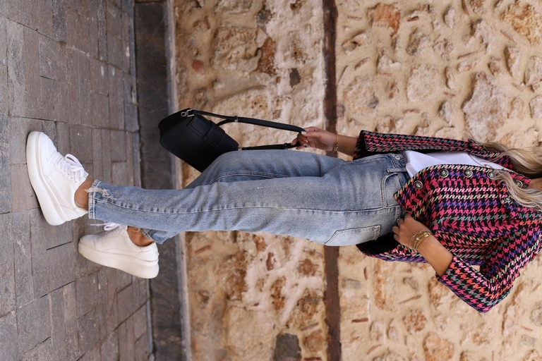 Açık High Rise Mom Jean