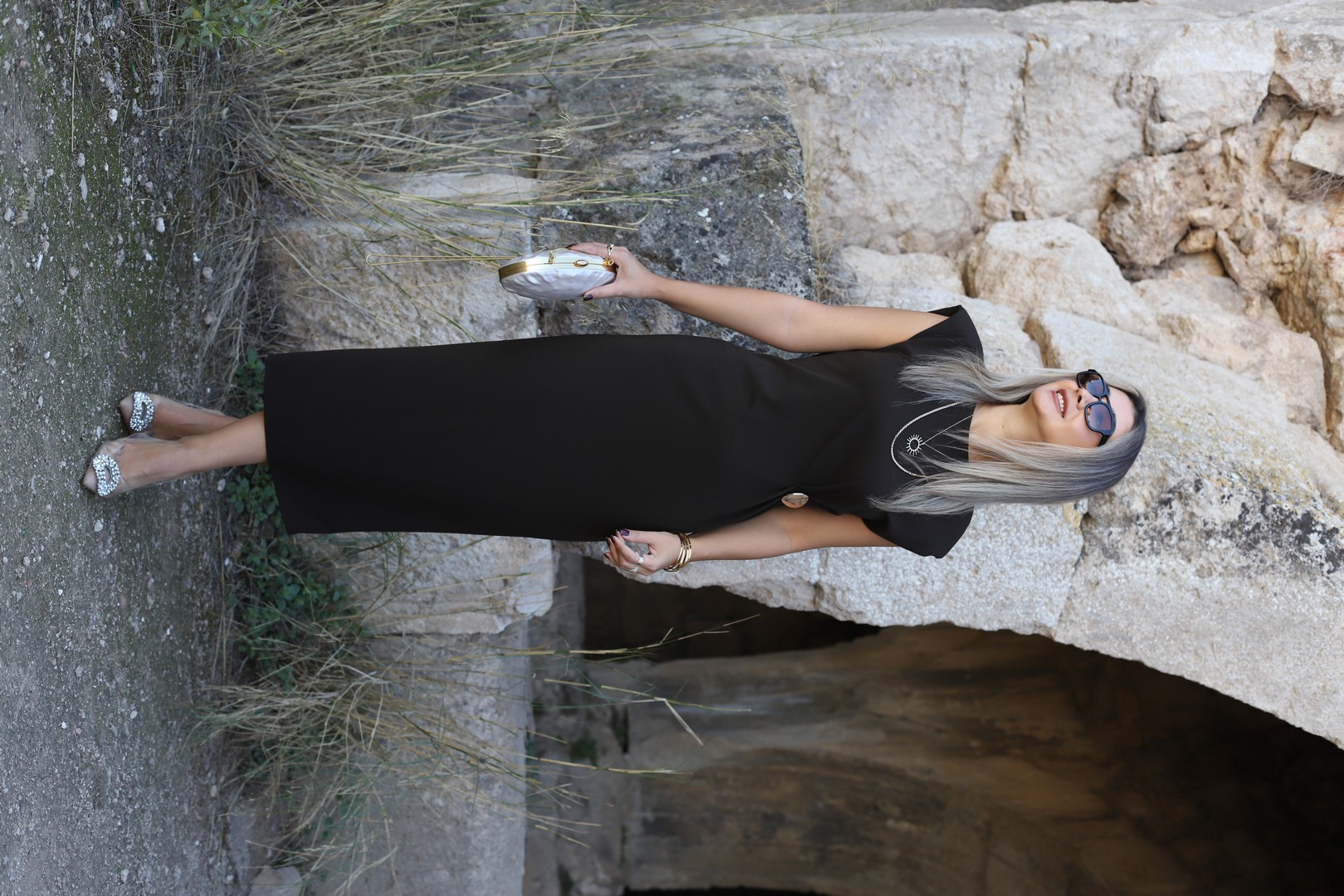 Kahve Düz Kesim Drapeli Elbise