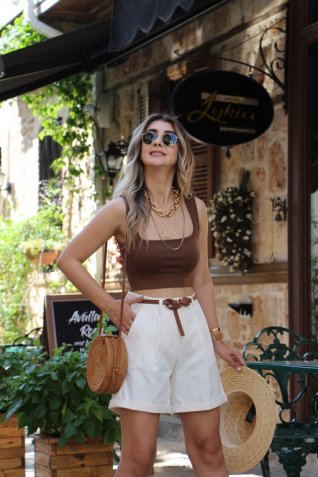 Acı Kahve Fitilli Crop