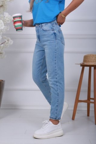 Açık Kar Yıkama Mom Jean