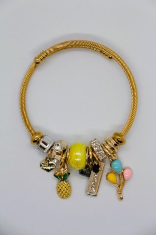 B-29 Gold Ananas Charm Bileklik