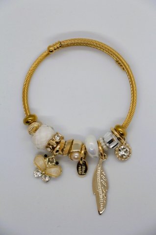 B-29 Gold Kelebek Charm Bileklik