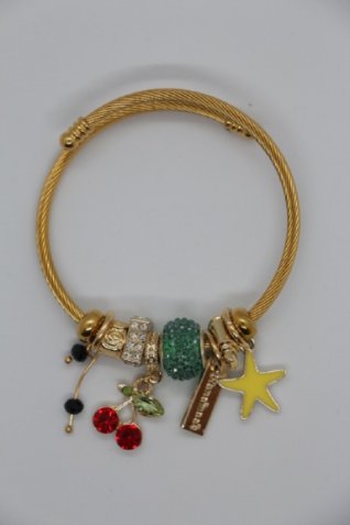 B-29 Gold Kiraz Charm Bileklik