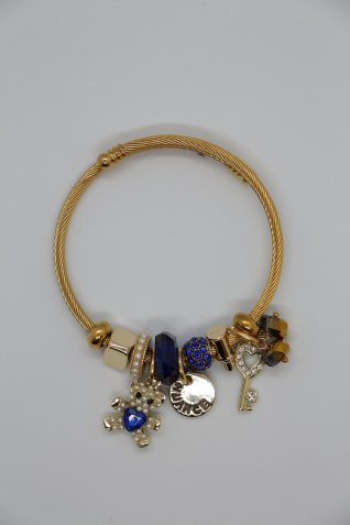 B-29 Gold Mavi Ayıcık Charm Bileklik