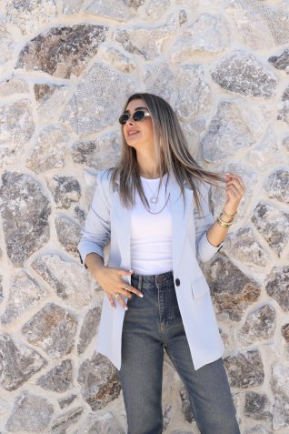 Bebe Mavi Tek Düğme Blazer