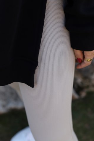 Bej İçi Şordonlu Fitilli Tayt