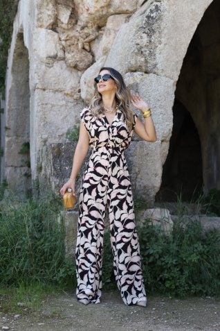 Bej Siyah Orjin Marka Kruvaze Kemerli Tulum