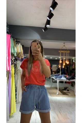 Beli Lastikli İp Detay Şort