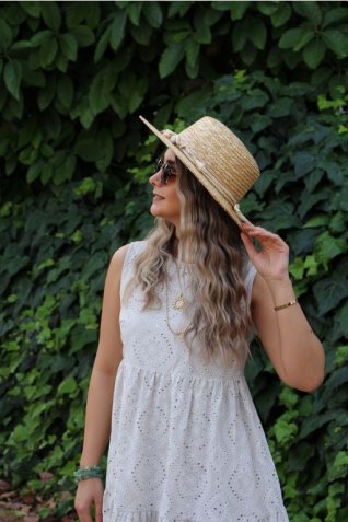 Bej Fisto Uzun Elbise