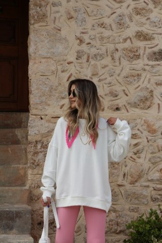 BEYAZ PAMUK SWEAT