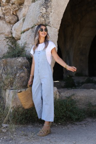 Blue Salaş İnce Kumaş Jean Tulum