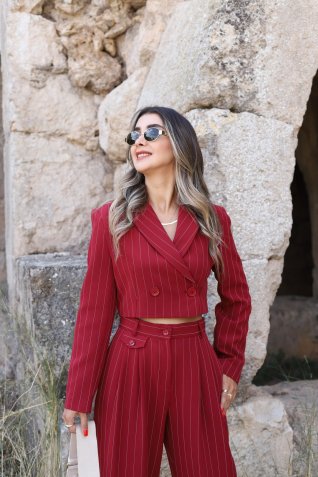 Bordo Mix-it Kısa Ceket