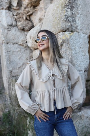 Camel Bebe Yaka Gömlek