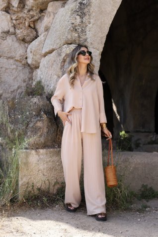 Camel Palazzo Gömlekli Gofre Takım