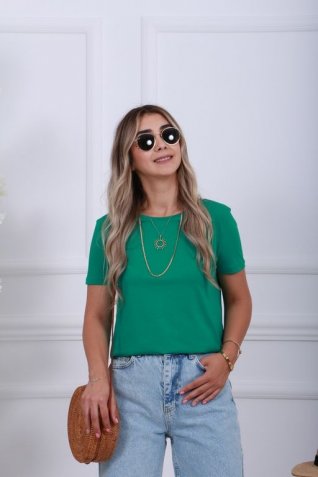 Çimen Yeşili Bisiklet Yaka Oval Basic