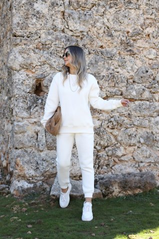 Ekru Şardonlu Eşofman Takımı