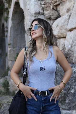 Gri Nakış Detay Atlet