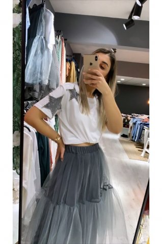 Gri Renk Tütü Etek