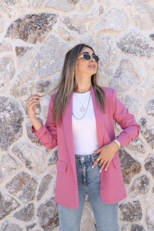 Gül Kurusu Kol Büzgü Detay Blazer