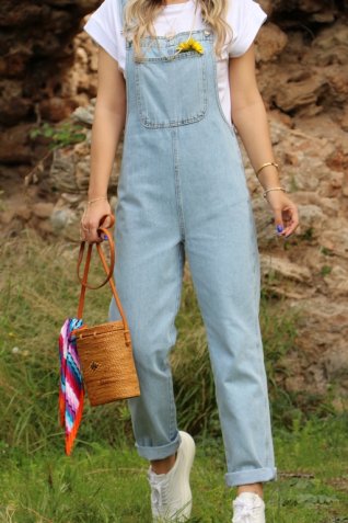 Jean Arka Cep Detay Salopet