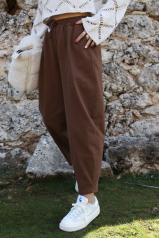 Kahve Gabardin Bombe Pantolon