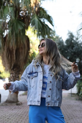 Kapşonlu Jean Ceket