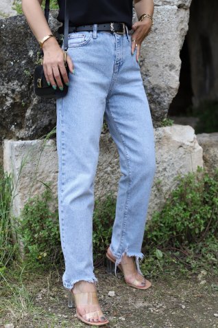 Kesik Paça Mom Jean
