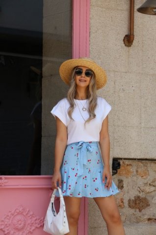 Kiraz Desen Şort Etek