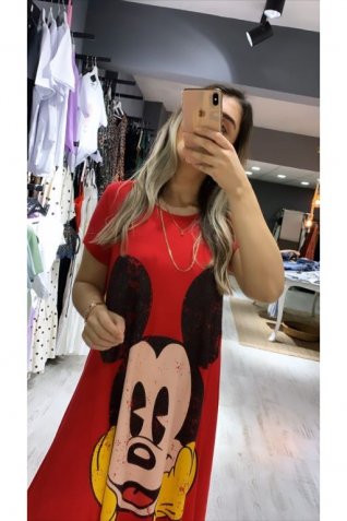 Kırmızı Micky Elbise