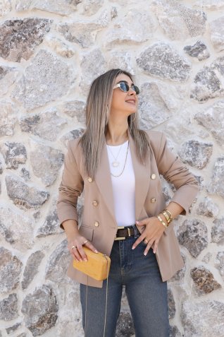 Kum Cotton Gold Düğmeli Blazer