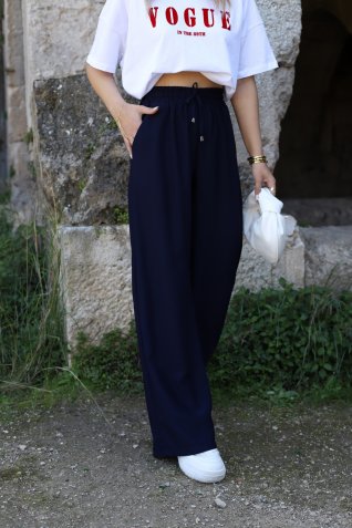 Lacivert Beli Lastikli Palazzo Alt