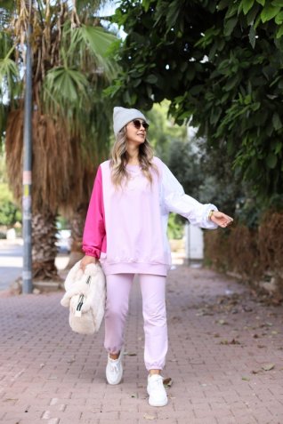 Lila Garnili Sweat Takım
