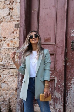 Mint Tek Düğme Blazer