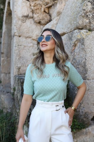 Mint Yeşili Standart Beden Mıu Triko