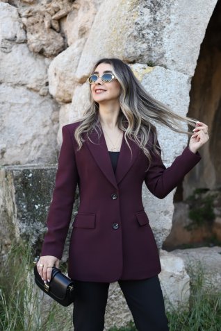 Mürdüm Premium Nervür Detay Blazer