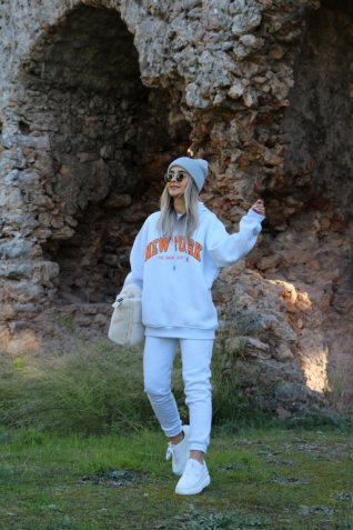 New York Buz Mavi Üst Standart Sweat
