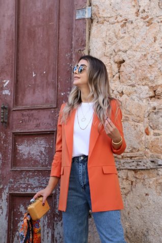 Orange Katlı Kol Detay Blazer