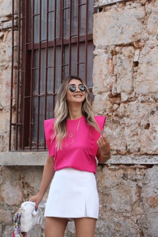 Pembe Aller Detay Tshirt