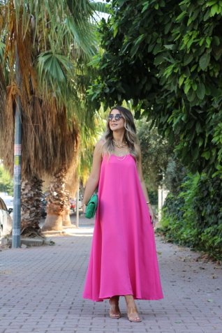 Pembe Askılı Elbise