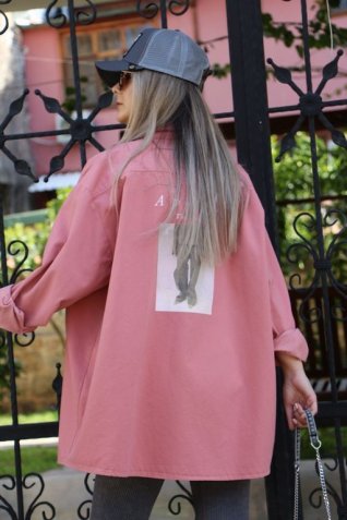 Pembe Boyfriend Gömlek Ceket
