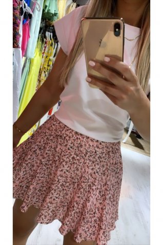 Pembe Çıtır Desen Şort Etek