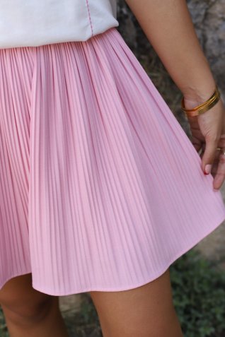 Pembe Fırfır Şort Etek