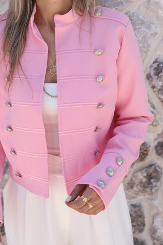 Pembe Kısa Napolyon Ceket