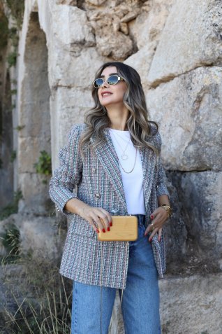Rengarenk Kruvaze Blazer 