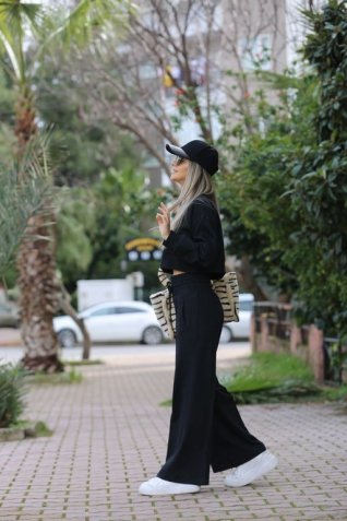 Siyah Extra Yüksek Bel Eşofman Takımı