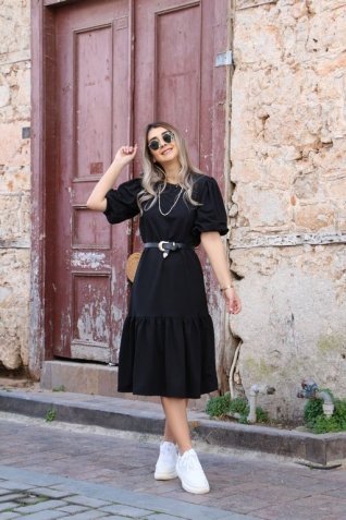 Siyah Fırfır Elbise
