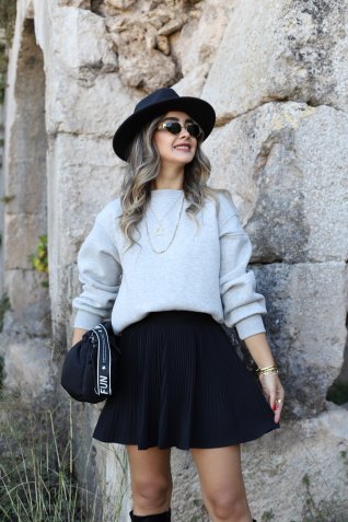 Siyah Fırfır Şort Etek