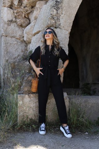 Siyah Orjin Hakim Yaka Cepli Tulum