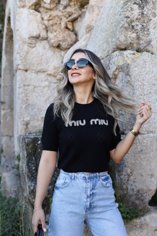 Siyah Standart Beden Mıu Triko