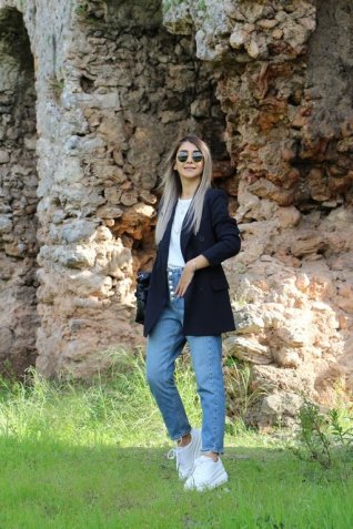 Siyah Üç Düğme Blazer